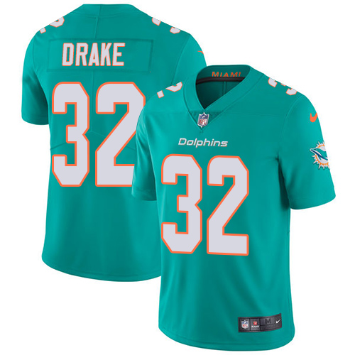 Nike Dolphins #32 Kenyan Drake Aqua Green Team Color Men's Stitched NFL Vapor Untouchable Limited Jersey - Click Image to Close